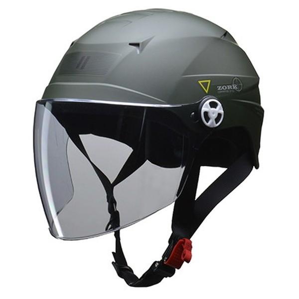 リード ZORK（ゾーク） マットグリーン シールド付きハーフヘルメット 大きめフリーサイズ（60-...