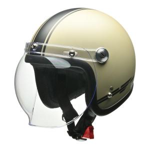 リード工業 x 山城 BC-10 バイク用 ジェット ヘルメット BARTON MAT IVORY フリー｜motostyle
