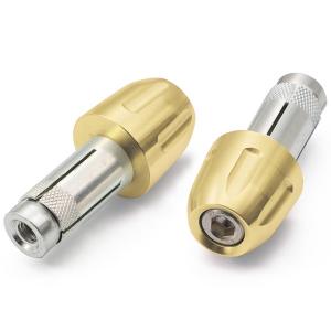 デイトナ 99977 バイク用 バーエンド アルミビレット 汎用 内径φ14-19 スピンナータイプ シャンパンゴールド