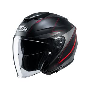 HJC HJH215 i30 SLIGHT (スライト) ジェットヘルメット BLACK RED(MC1SF)