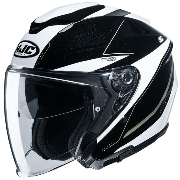 HJC HJH215 i30 SLIGHT (スライト) ジェットヘルメット BLACK WHITE...