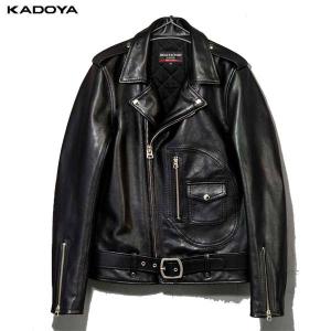 カドヤ(KADOYA) HEAD FACTORY (ヘッドファクトリー) バイク用 レザージャケット AVDJ ブラック 0821-0｜motostyle