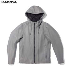 カドヤ(KADOYA) K'S LEATHER（ケーズレザー） バイク ジャケット RIDERS PARKA グレー 1649 3L｜motostyle