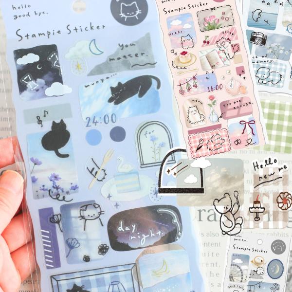 ステッカー シール シマエナガ ネコ クマ イヌ ウサギ コレクション グッズ 小学生 女の子 低学...