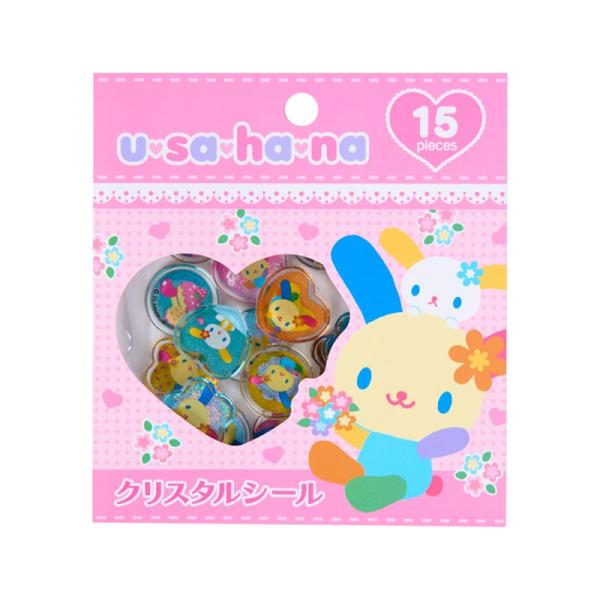 サンリオ ウサハナ クリスタルシール  おはじきシール ステッカー 平成 グッズ かわいい ぷっくり...