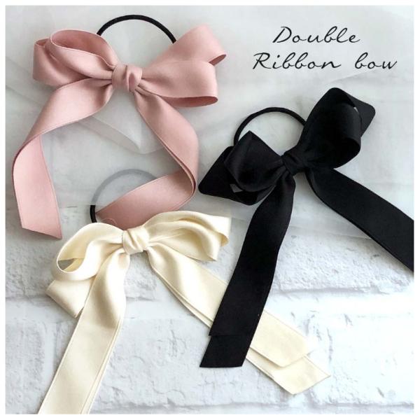 ヘアゴム かわいい 女の子 Wテープリボンコンチョ アクセ おしゃれ コンチョ 女子 子供 髪飾り ...