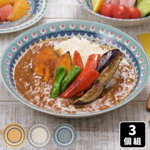 食器 おしゃれ カレー皿 クラシックカラー リムパスタ＆カレー皿 3色組