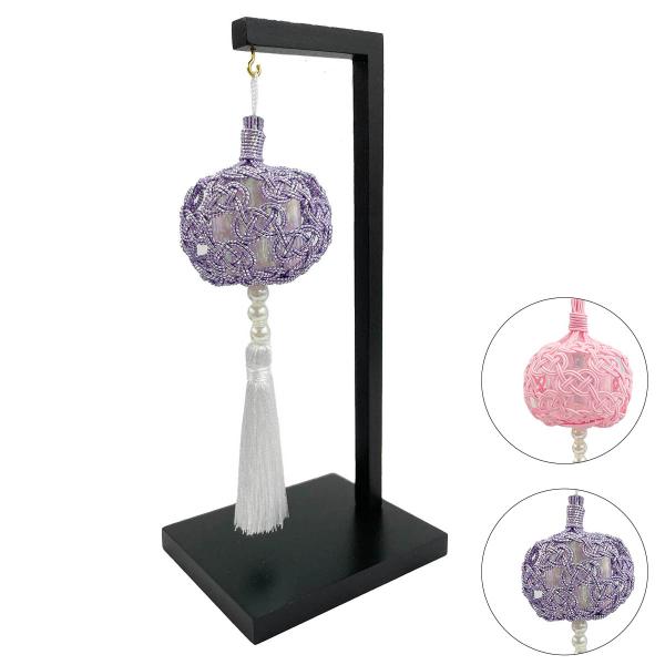 盆飾り 盆提灯 盆帰郷 小 台付 桔梗銀 さくら 提灯 水引 水引き 仏壇用 仏壇用品 お供え 供養...