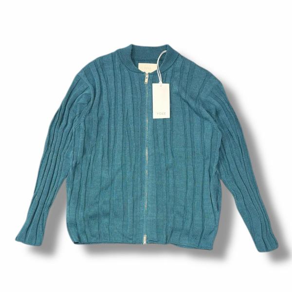 参考上代41800円 未使用 YOKE 25SS RANDOM RIB ZIP KNIT BLOUS...