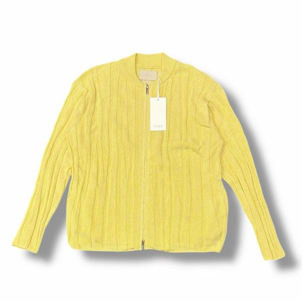 参考上代41800円 未使用 YOKE 25SS RANDOM RIB ZIP KNIT BLOUS...