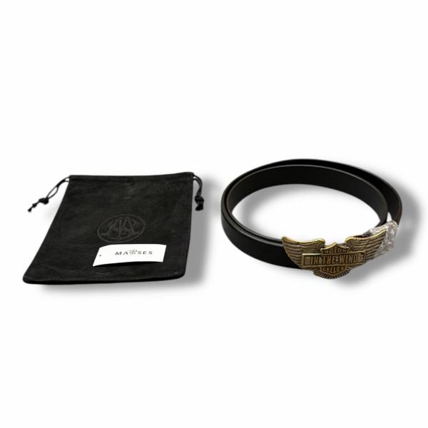 参考上代132000円 未使用 MASSES 25AW WING BUCKLE BELT ウィングバ...