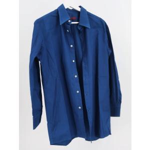 BLUE PORT インディゴ デニム シャツ メンズ 長袖 雨耕り藍染 刺し子
