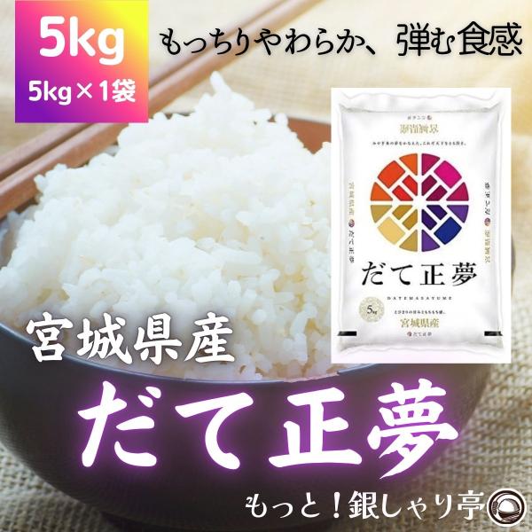 令和7年産 〈精米 だて正夢 5kg〉 宮城県産 お米 白米 (5kg×1袋) 送料無料 安い ブラ...