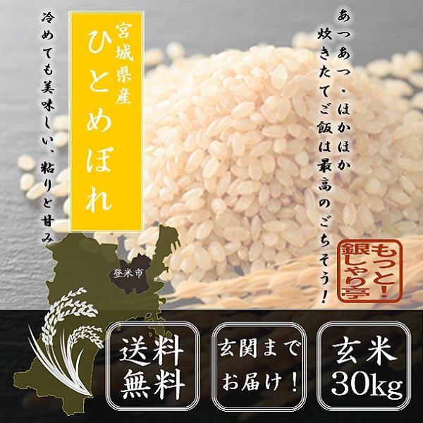 令和5年産  米 お米 玄米  30kg  宮城県産 ひとめぼれ　送料無料　