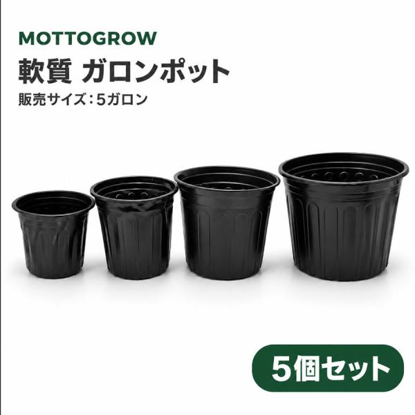 ガロンポット 5ガロン ソフトプラスチック 黒 5個セット