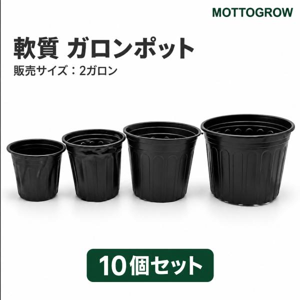 ガロンポット 2ガロン ソフトプラスチック 黒 10個セット