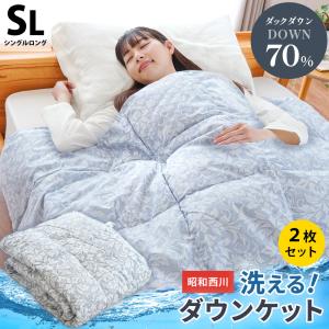 昭和西川 ダウンケット 羽毛肌掛け布団 シングルロング ダウン70％ 夏