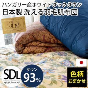 ダウンケット 羽毛肌掛け布団 セミダブル ハンガリー産ダウン93％ 夏 日本製 ウォッシャブル 洗える羽毛肌布団 色柄おまかせ｜moufukan