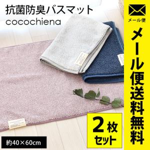 バスマット 2枚セット タオル地 40×60cm 高吸水糸使用 抗菌 防臭 足ふきマット ココチエナ...