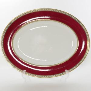 ウェッジウッド プレート■ユーランダーパウダー ルビー オーバルプレート 35.5cm 大皿 楕円 洋食器 1枚 WEDGWOOD 1級品｜moulinrouge