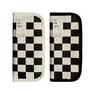 On The Table Checkerboard Pen Case ペンケース 韓国 ペン コスメ ポーチ 筆箱 (BLACK CHECKERBOARD)｜moum