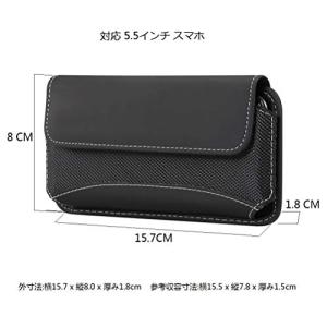 スマホ 横型 ケース ベルト通 ホルダー ポー...の詳細画像2