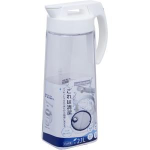 岩崎工業 冷水筒 ポット タテヨコ イージケア ピッチャー 2.1L ホワイト K-1276W 日本製