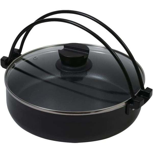 パール金属  おうち御膳 すきやき鍋26cm HB-5857 ガラス蓋付 ふっ素加工 IH対応