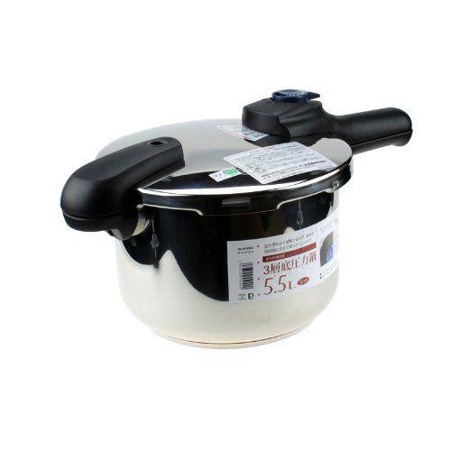 パール金属 クイックエコ 3層底切り替え式圧力鍋 5.5L H-5042 IH対応