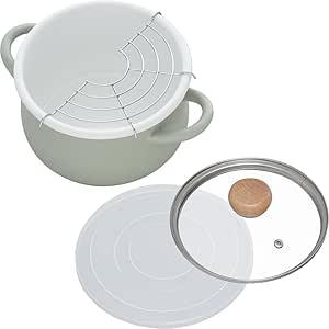 和平フレイズ 琺瑯 鍋 クッキングポット 18cm グリーン IH対応 ガス 両手鍋 揚げ鍋 天麩羅...