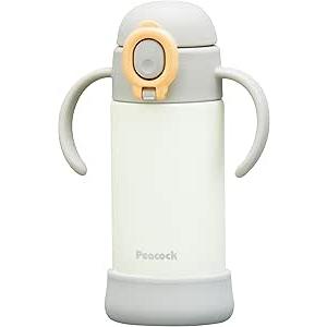 ピーコック 水筒 ベビー 350ml 保冷 ストロー ワンタッチ ストローマグ ベビーボトル グレー...