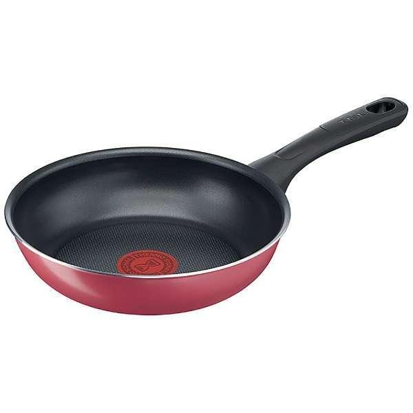 ティファール(T-fal) フライパン 24cm ガス火専用 「クランベリーレッド フライパン」 チ...