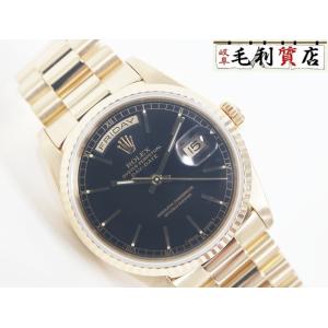 ロレックス ROLEX デイデイト 18238 ブラック  X番 金無垢 イエローゴールド 自動巻き メンズ 【中古】 時計