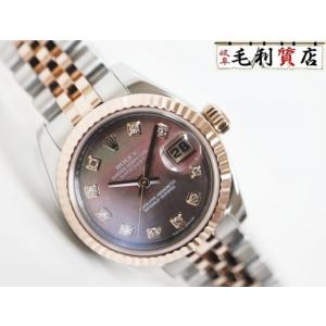 ロレックス ROLEX  デイトジャスト 179171NG ブラック シェル ダイヤ D番 ピンクゴ...