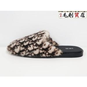 クリスチャンディオール Christian Dior DIOR オブリーク ミンク ファー ミュール サンダル サイズ40 極上美品 【中古】 靴