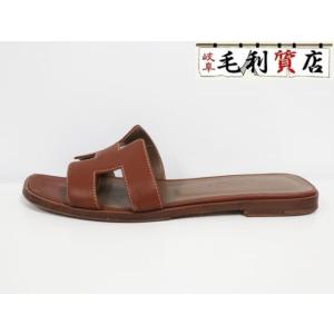 エルメス HERMES サンダル オラン ボックスカーフ ゴールド サイズ36.5 【中古】 靴 レ...