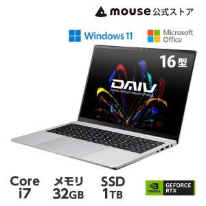 DAIV 6N-H-MA-AB[ Windows 11 ] 16型 WQXGA液晶 Core i7-12700H 32GB メモリ 1TB M.2 SSD GeForce RTX360 ノートパソコン Office付き 新品 mouse PC