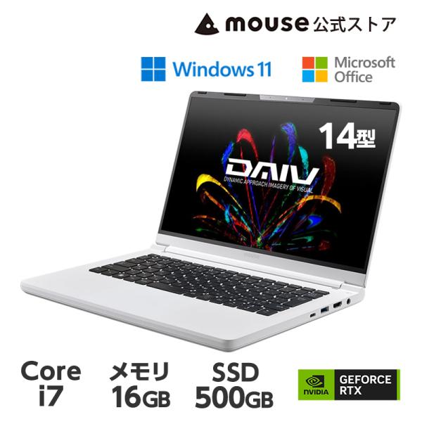 ノートパソコン MS 365 Personal Office搭載 DAIV R4-I7G50WT-B...