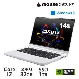 P7倍 ノートパソコン DAIV R4-I7G50WT-B（32GB メモリ搭載）クリエイターPC 14型 フルHD Core i7-13620H 1TB M.2 SSD GeForce RTX4050 新品 mouse｜mousecomputer