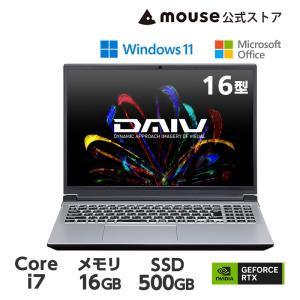 P5倍 ノートパソコン DAIV R6-I7G60SR-A クリエイターPC 16型 WQXGA 液晶 Core i7-13650HX 16GB メモリ 500GB SSD GeForce RTX4060 Office付き 新品 mouse｜mousecomputer