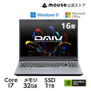 P7倍 ノートパソコン DAIV R6-I7G60SR-A（32GB メモリ搭載）クリエイターPC 16型 WQXGA液晶 Core i7-13650HX 1TB SSD RTX4060 Office付き 新品 mouse｜mousecomputer