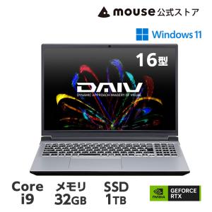 P5倍 ノートパソコン DAIV R6-I9G70SR-A （32GB メモリ搭載）クリエイターPC 16型 Core i9-13900HX 1TB M.2 SSD GeForce RTX4070 新品 mouse｜mousecomputer