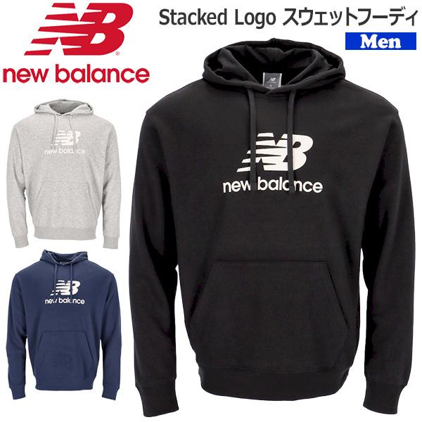 野球 NEWBALANCE ニューバランス ウェア Stacked Logo スウェットフーディー ...