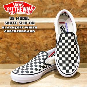 VANS バンズ SKATE SLIP-ON スリッポン スニーカー ヴァンズ US (CHECKERBOARD) BLACK/OFF WHITE VN0A5FCAAUH｜move-select