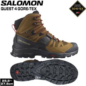 登山 トレッキング トレラン 24SS SALOMON サロモン QUEST 4 GTX クエスト4ゴアテックス Rubber/Black/FieryRed｜move