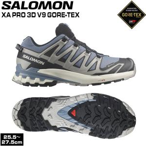 登山 トレッキング トレラン 24SS SALOMON サロモン XA PRO 3D V9 GTX エックスエープロ3ディーブイ9ゴアテックス FlintStone/Black/GhostGray｜move