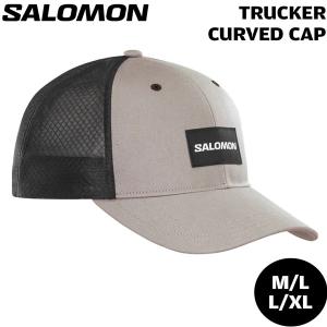 登山 トレッキング トレラン 24SS SALOMON サロモン TRUCKER CURVED CAP トラッカーカーブドキャップ FrostGray/DEEPBLACK｜move