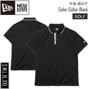 ニューエラ ゴルフ ウェア NEW ERA 鹿の子 半袖 ポロシャツ ブラック GOLF メール便配送｜move