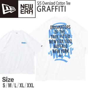 ニューエラ メンズアパレル S/S Oversized Cotton Tee NEWERA 半袖 Tシャツ GRAFFITI ホワイト カジュアル