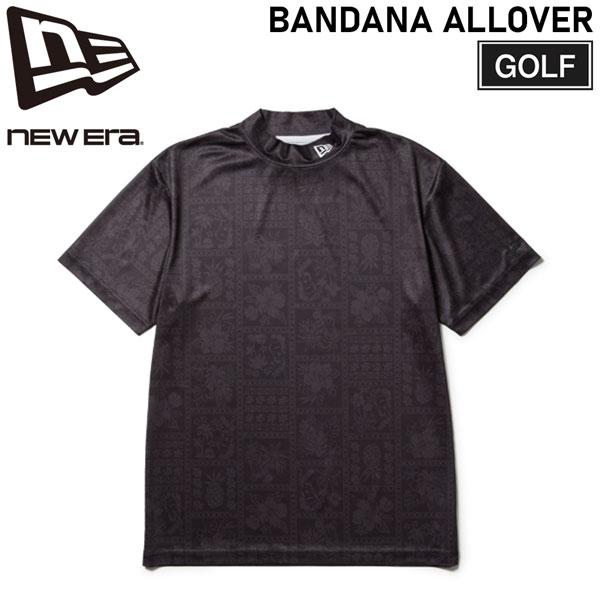 ニューエラ ゴルフ シャツ NEW ERA 半袖 モックネックシャツ BANDANA ALLOVER...